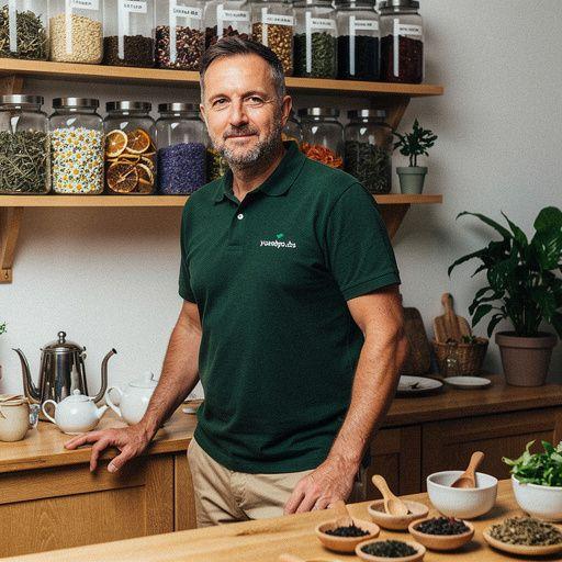 Žena uživa u ritualu pijenja čaja na terasi s pogledom na prirodu.