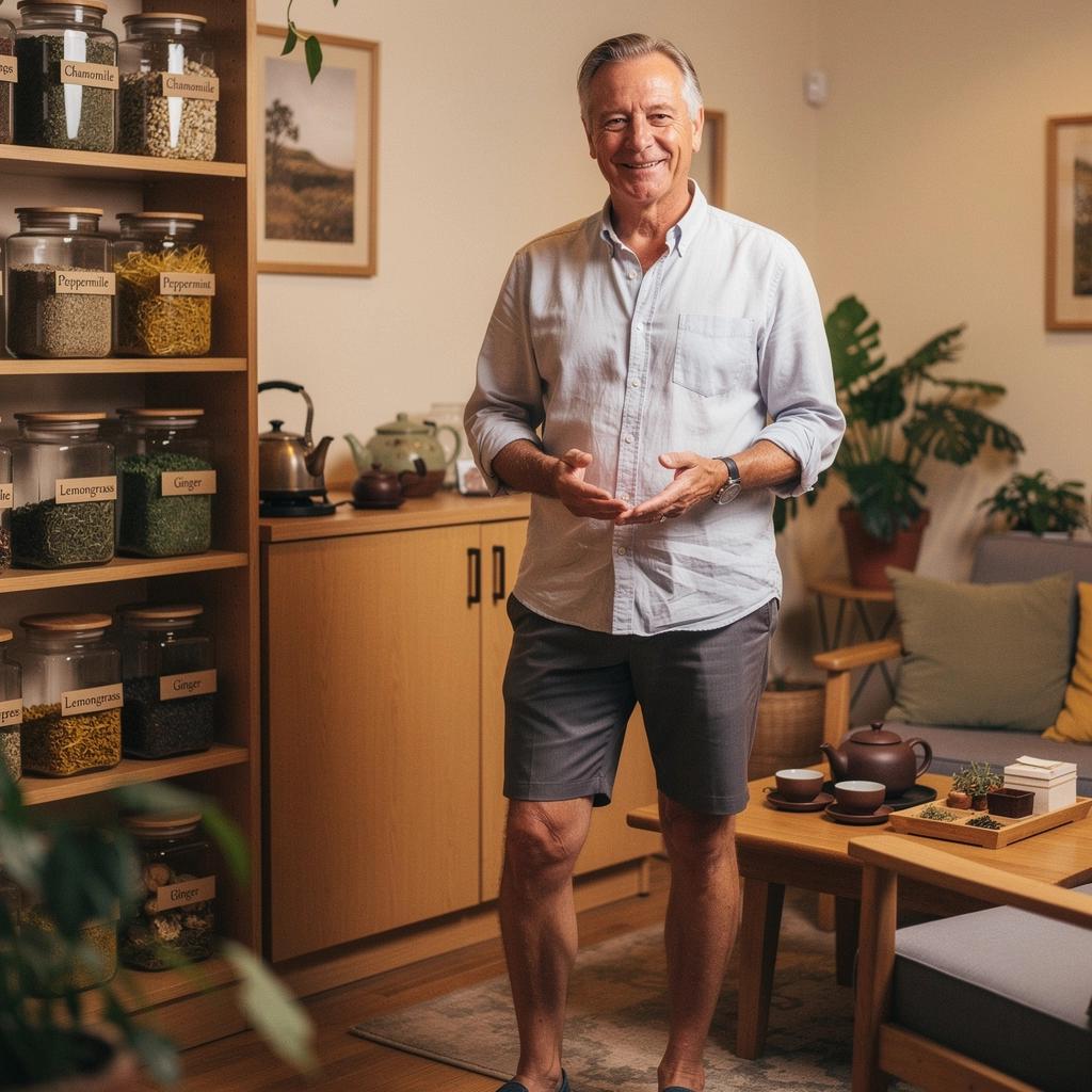 Opuštajući trenutak s čajem u ruci, uz svijeće i mekane pokrivače.